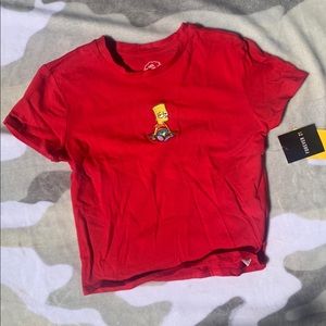 ‼️SOLD‼️Red Bart Simpson embroidered tee
